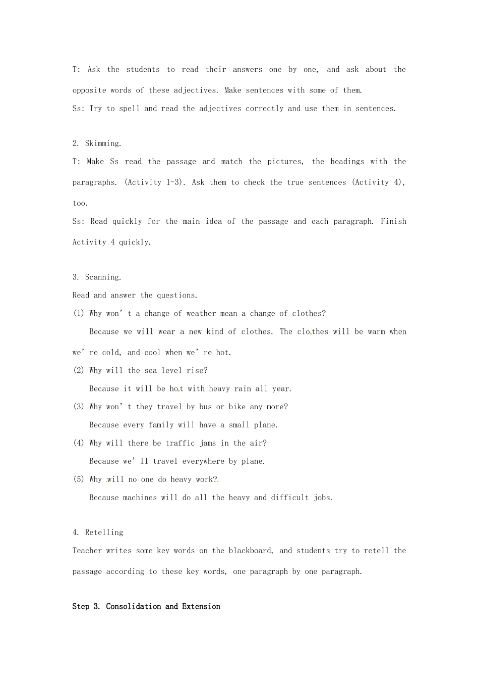 春七年级英语下册 Module 4 Unit 2 Every family will have a small plane导学案 （新版）外研版-（新版）外研版初中七年级下册英语学案_第2页