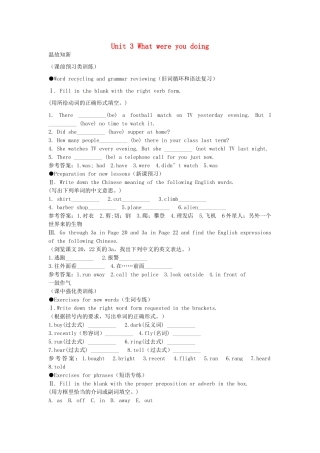 八年级英语上册 Unit 3 What were you doing学案 鲁教版-鲁教版初中八年级上册英语学案