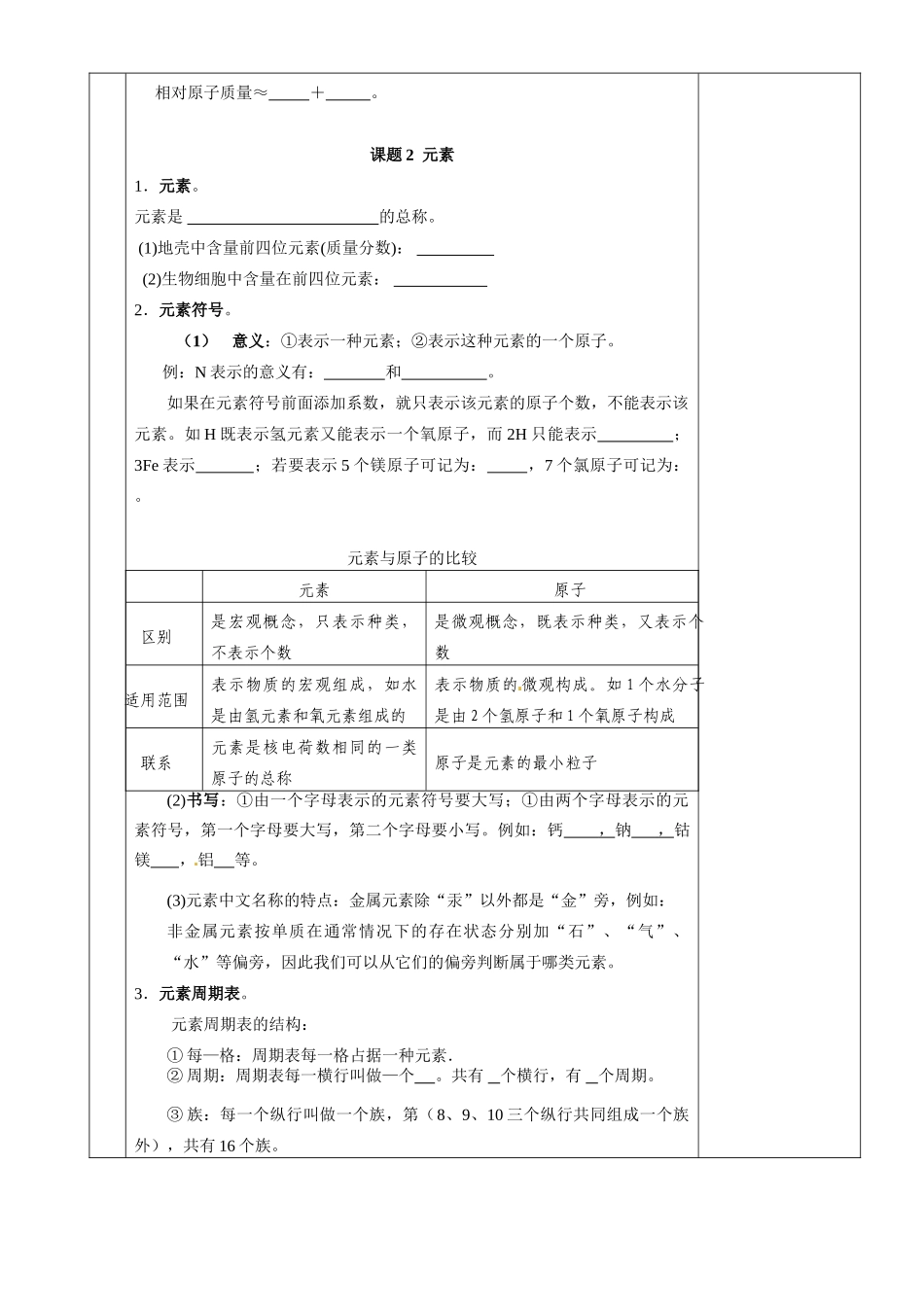 湖南省茶陵县世纪星实验学校九年级化学下册《第四讲 物质构成的奥秘》教案 新人教版_第2页