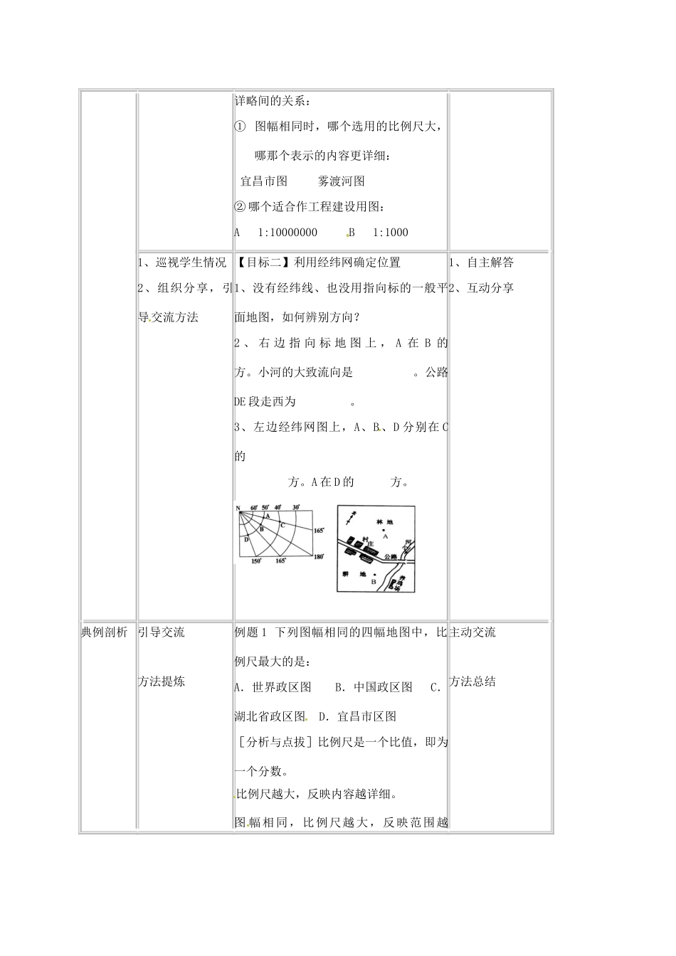 湖北省宜昌市中考地理 专题复习一 地图教学设计-人教版初中九年级全册地理教案_第2页