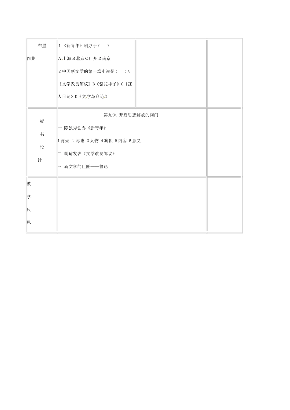 八年级历史上册 第二单元 第9课开启思想解放的闸门 教案北师大版_第3页