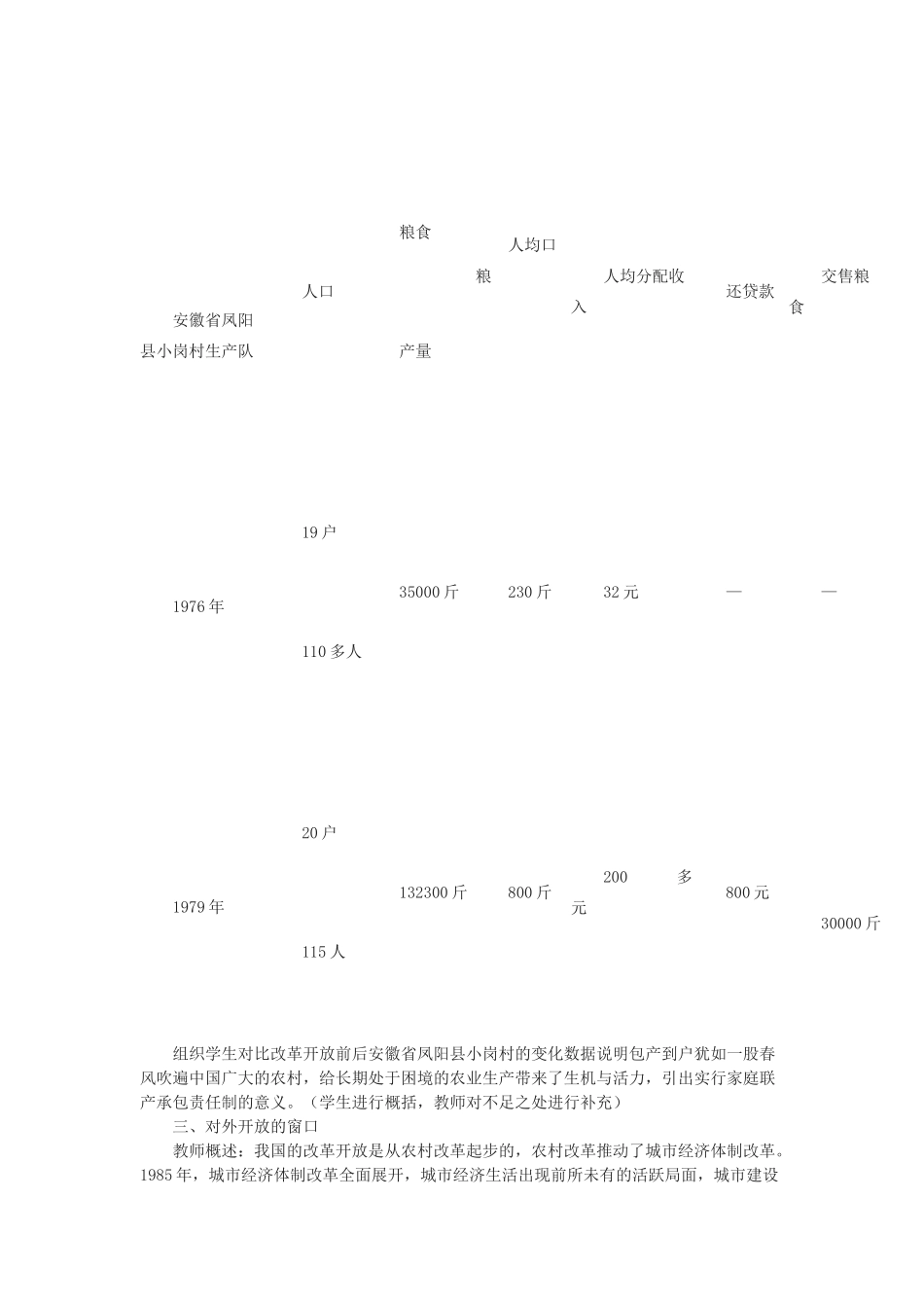 八年级历史下册 第九课 改革开放教学设计 新人教版-新人教版初中八年级下册历史教案_第2页
