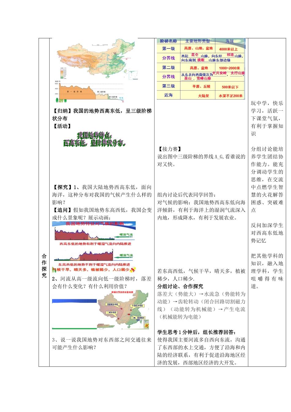 八年级地理上册 2.1 地形地势特征（第1课时）教案 （新版）商务星球版_第2页