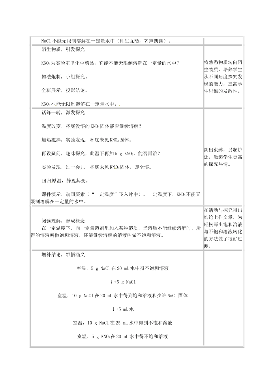 河北省衡水市景县黎阳学校九年级化学下册 课题2《溶解度（1）教案 （新版）新人教版_第3页