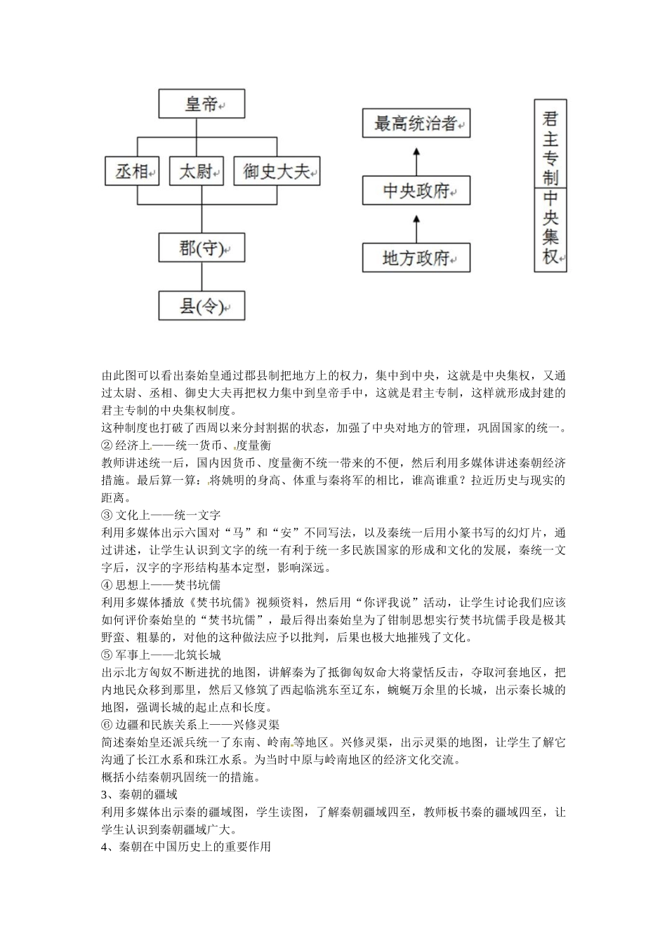分校七年级历史上册 第三单元 第十课《秦王扫六合》教学设计 新人教版-新人教版初中七年级上册历史教案_第2页