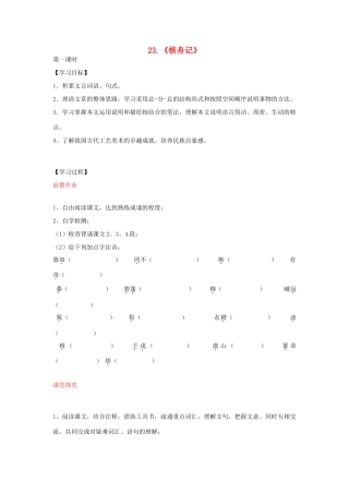 八年级语文上册 第23课 核舟记导学案 新人教版-新人教版初中八年级上册语文学案