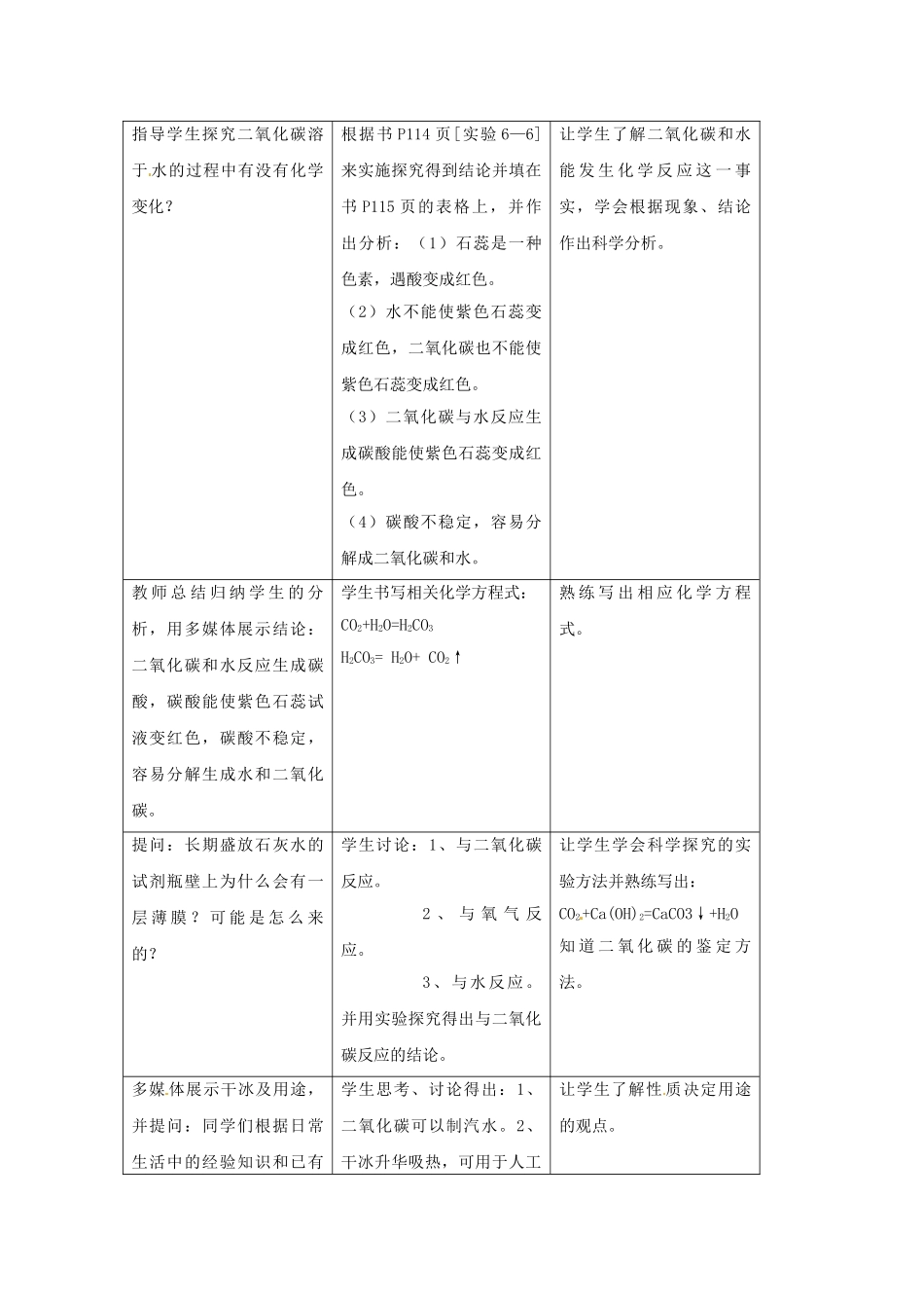 河北省平山县第二中学九年级化学上册 第六单元 课题3 二氧化碳和一氧化碳教案 新人教版_第2页