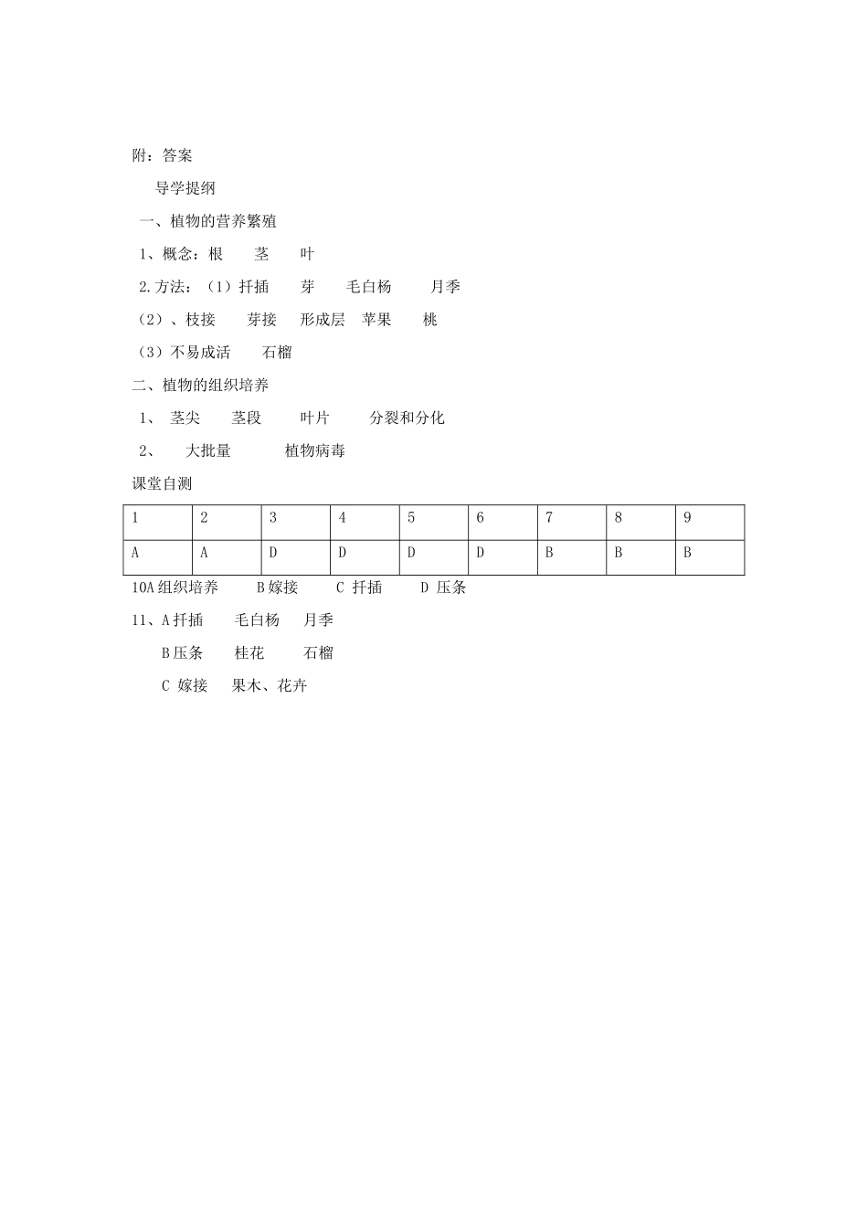八年级生物上册 4.1.7植物的无性生殖导学案 （新版）济南版-（新版）济南版初中八年级上册生物学案_第3页