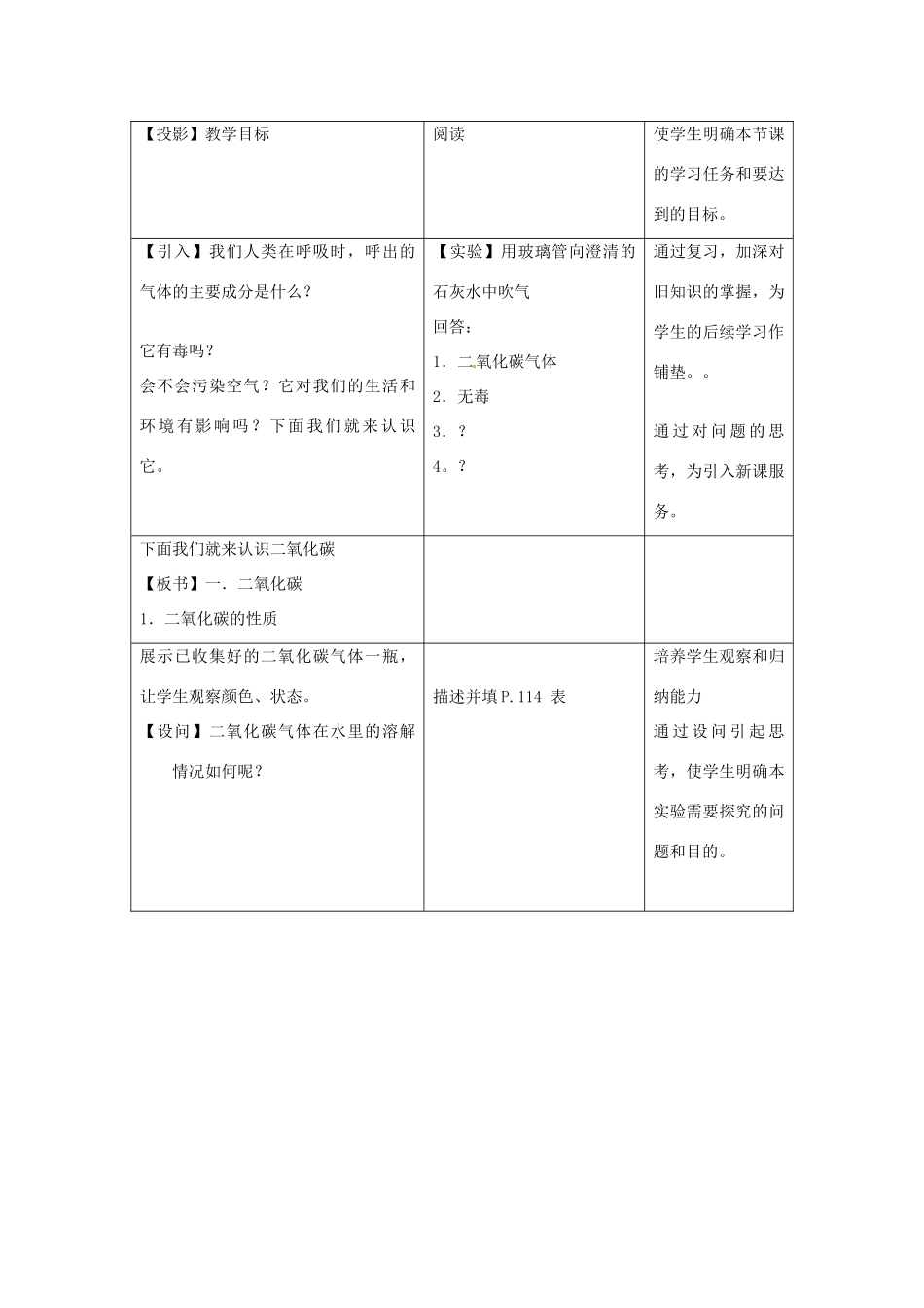安徽省马鞍山市外国语学校九年级化学 二氧化碳的性质教学设计 人教新课标版_第3页