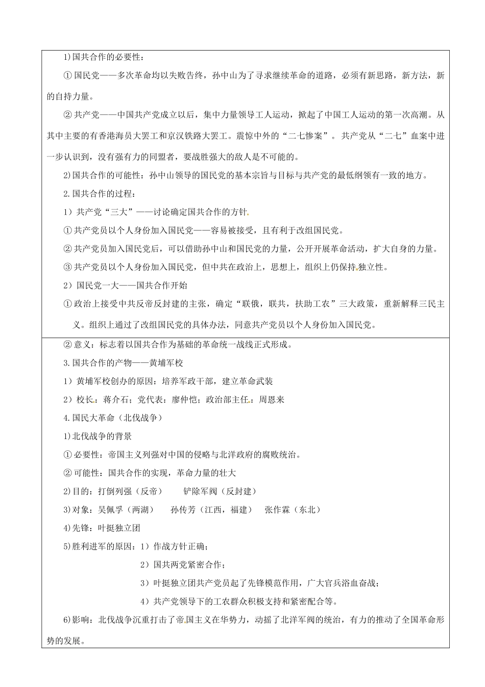 八年级历史上册 第9课《国民革命运动与南京国名政府的建立》教案 华东师大版_第2页