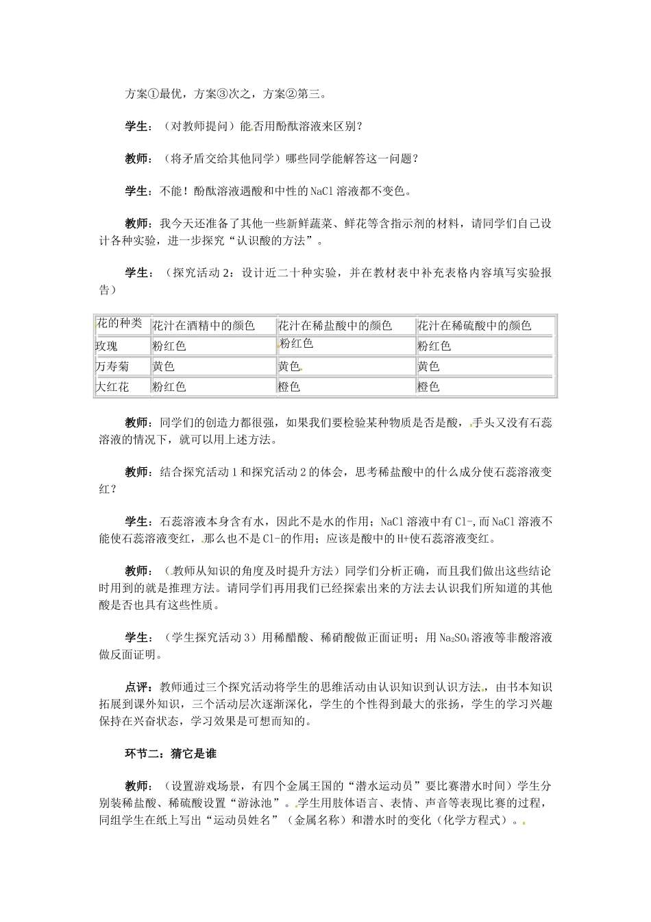 江苏省大丰市万盈二中九年级化学下册《10.1 常见的酸和碱》教案（2） 人教新课标版_第2页