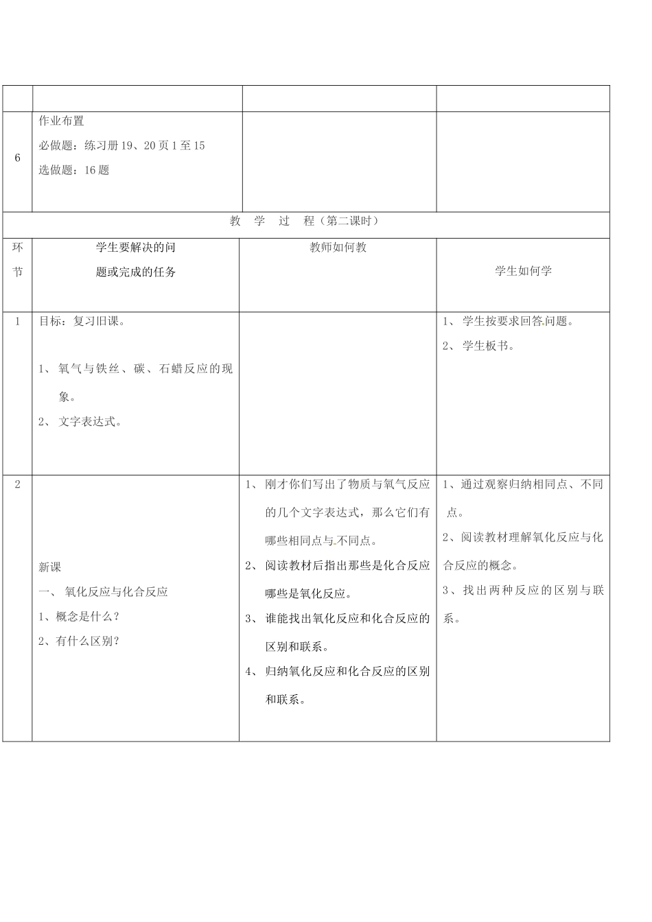 湖南省益阳市资阳区迎丰桥镇九年级化学上册 第3章 维持生命之气—氧气 3.1 氧气的性质和用途教案 （新版）粤教版-（新版）粤教版初中九年级上册化学教案_第3页