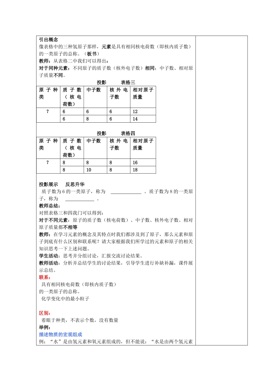 湖南省湘潭县南谷中学九年级化学上册 第三单元 课题三 元素教案 （新版）新人教版_第2页