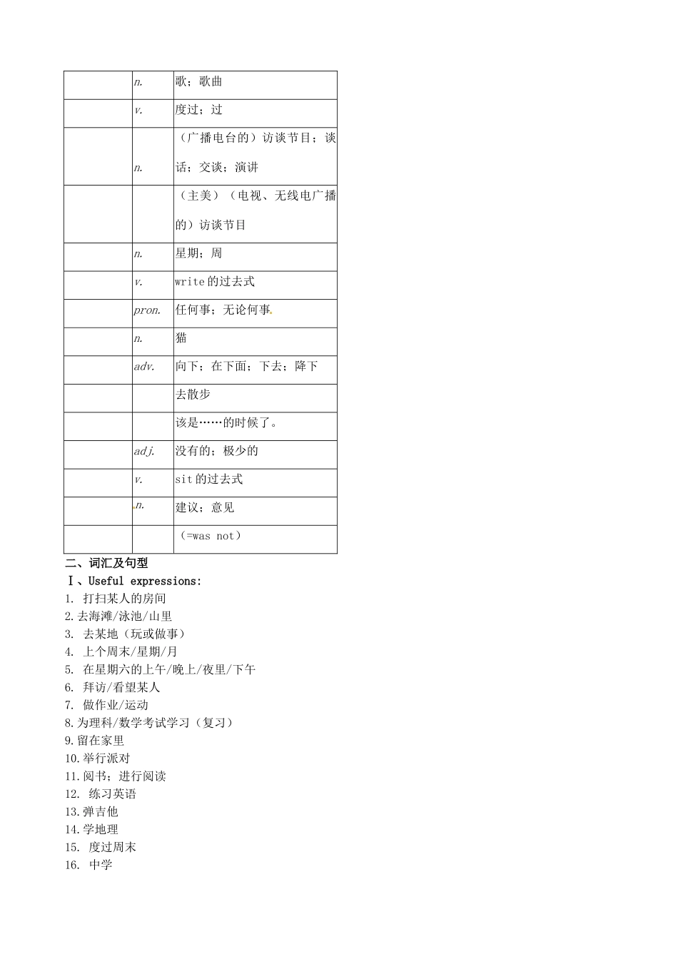湖北省武汉市为明实验学校七年级英语下册《Unit 9 How was your weekend》学案 人教新目标版_第2页