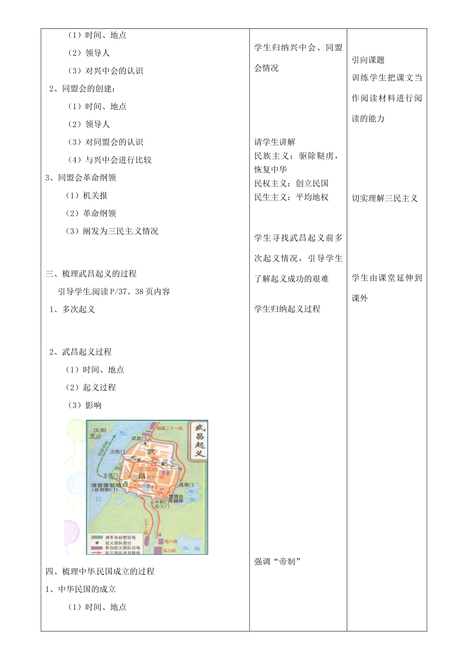 江苏省昆山市兵希中学八年级历史上册《辛亥革命》教案 人教新课标版_第2页