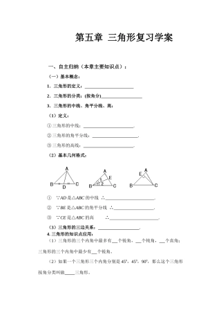 第五章 三角形复习学案
