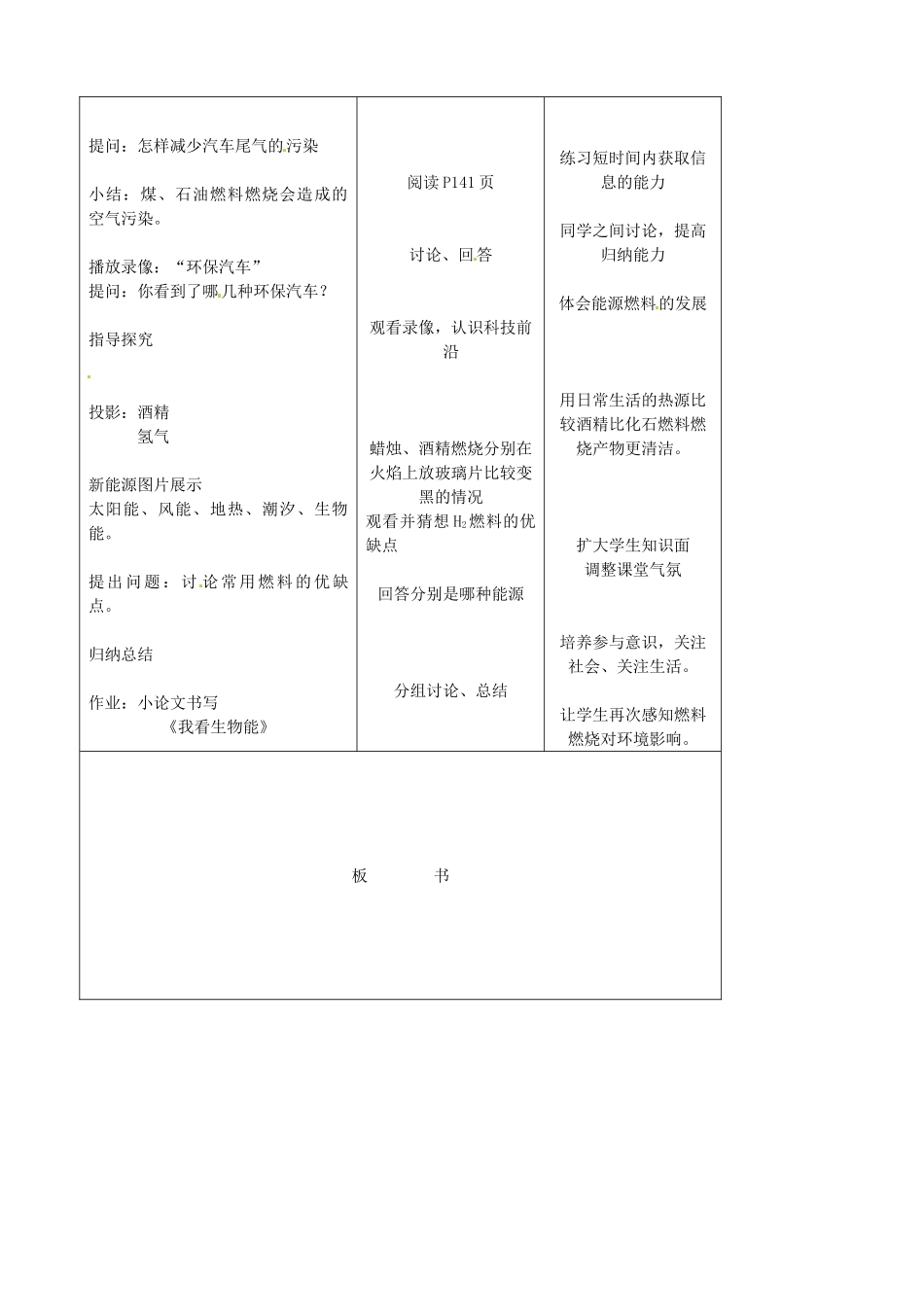 吉林省四平市第十七中学九年级化学上册《7.2.2 燃料的合理利用与开发》教案 （新版）新人教版_第2页
