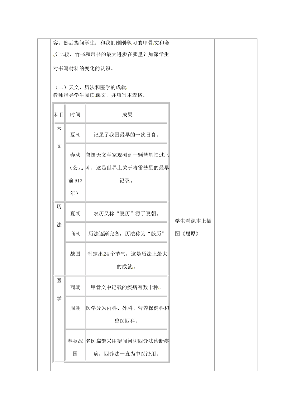 黑龙江省虎林市八五零农场学校七年级历史上册 8.中华文化的勃兴（一）教案 新人教版_第3页