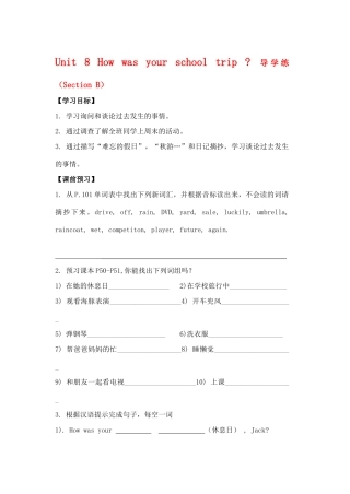 八年级英语下册 Unit 8Section B 导学练 人教新目标板