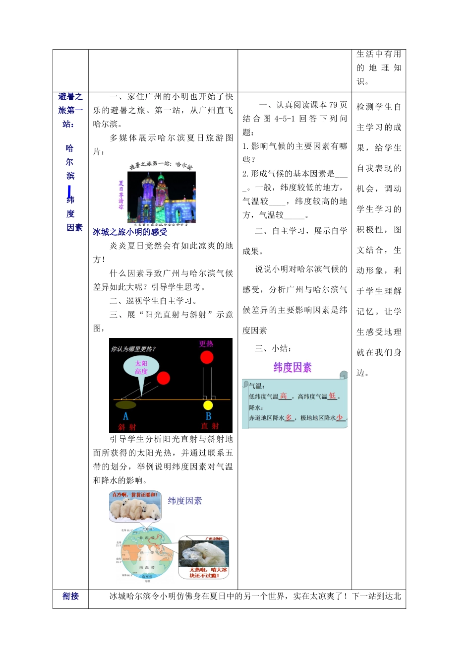 （水滴系列）七年级地理上册 第四章 第5节 形成气侯的主要因素教案 （新版）商务星球版-（新版）商务星球版初中七年级上册地理教案_第2页