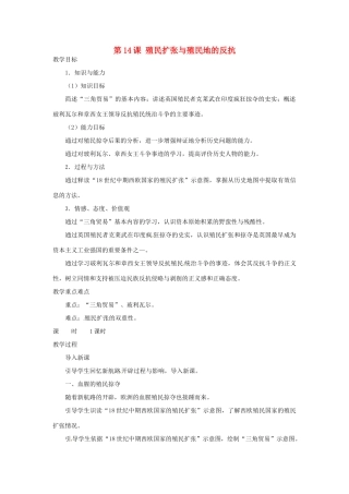 北京市房山区周口店中学八年级历史上册 第14课《殖民扩张与殖民地的反抗》教案