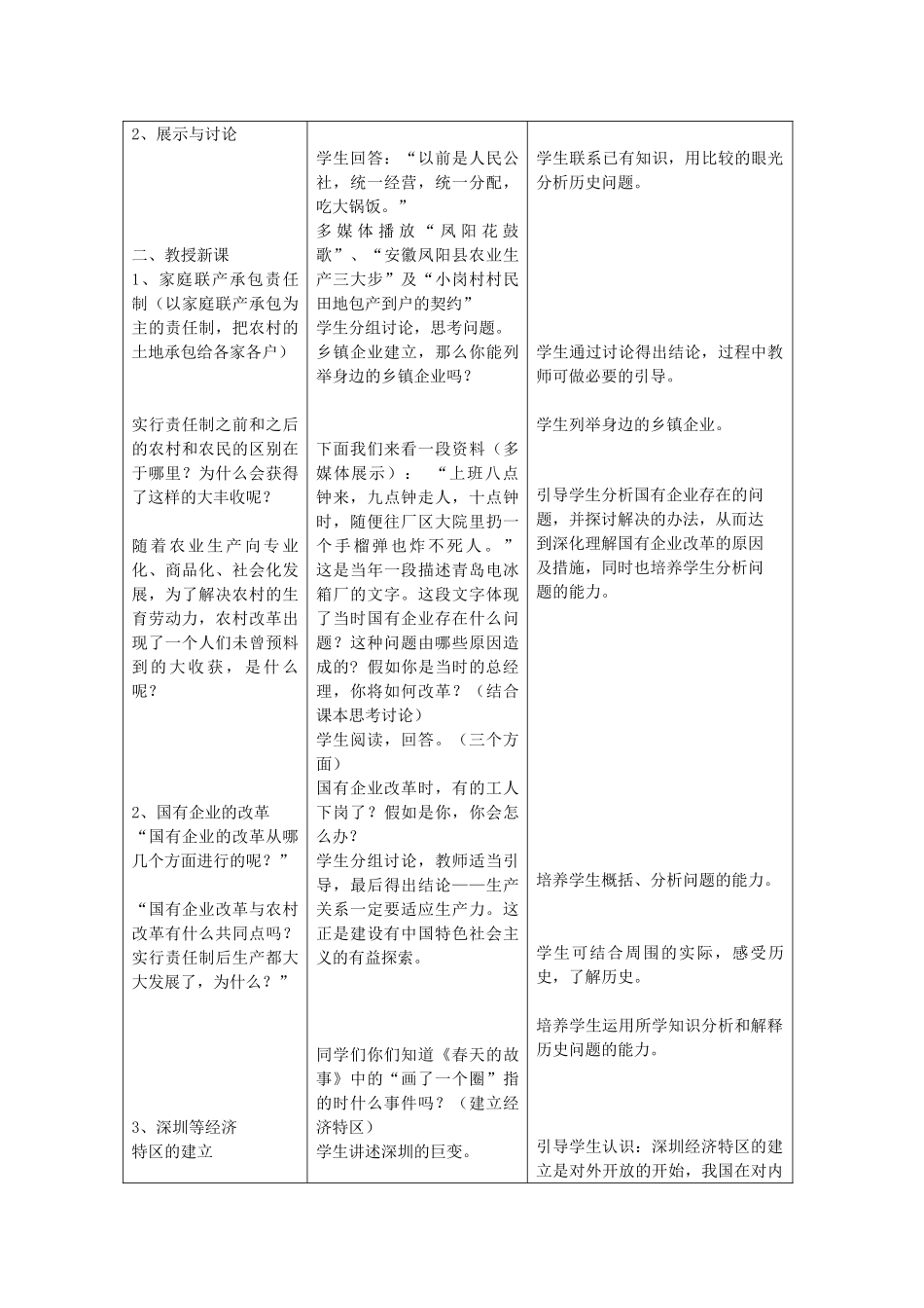 八年级历史下册 第9课《改革开放》教案 新人教版_第2页