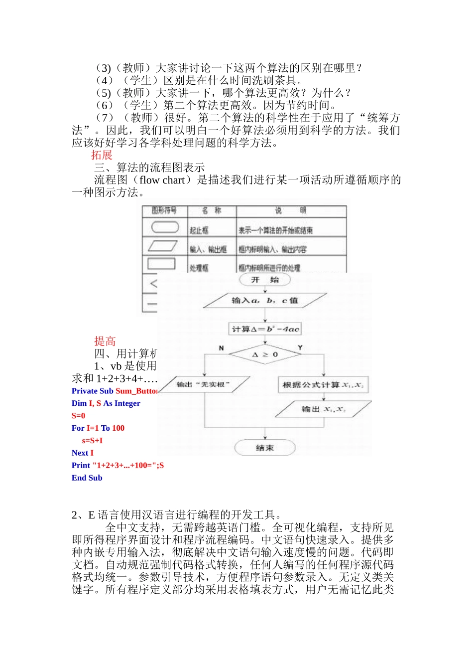 八年级信息技术1课算法基础知识教案全国通用_第2页