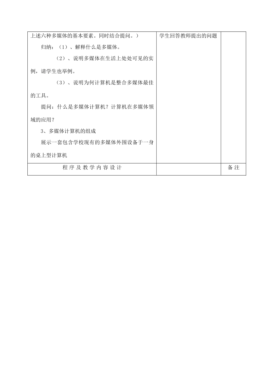 初中信息技术 多媒体计算机教案 青岛版_第2页