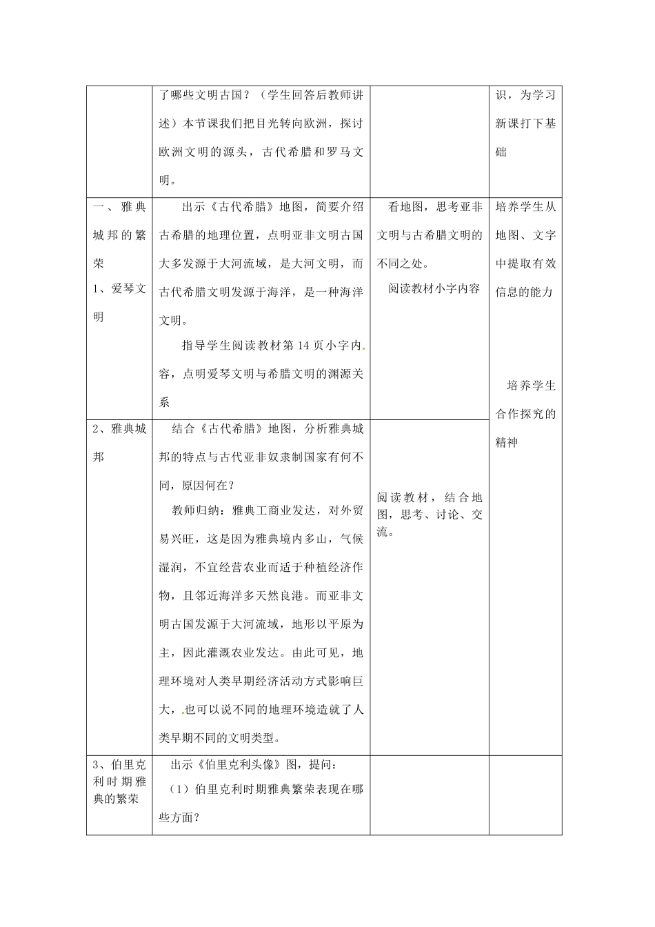 湖南省常德市第九中学九年级历史上册 第一单元 第3课 西方文明之源教案 新人教版_第2页