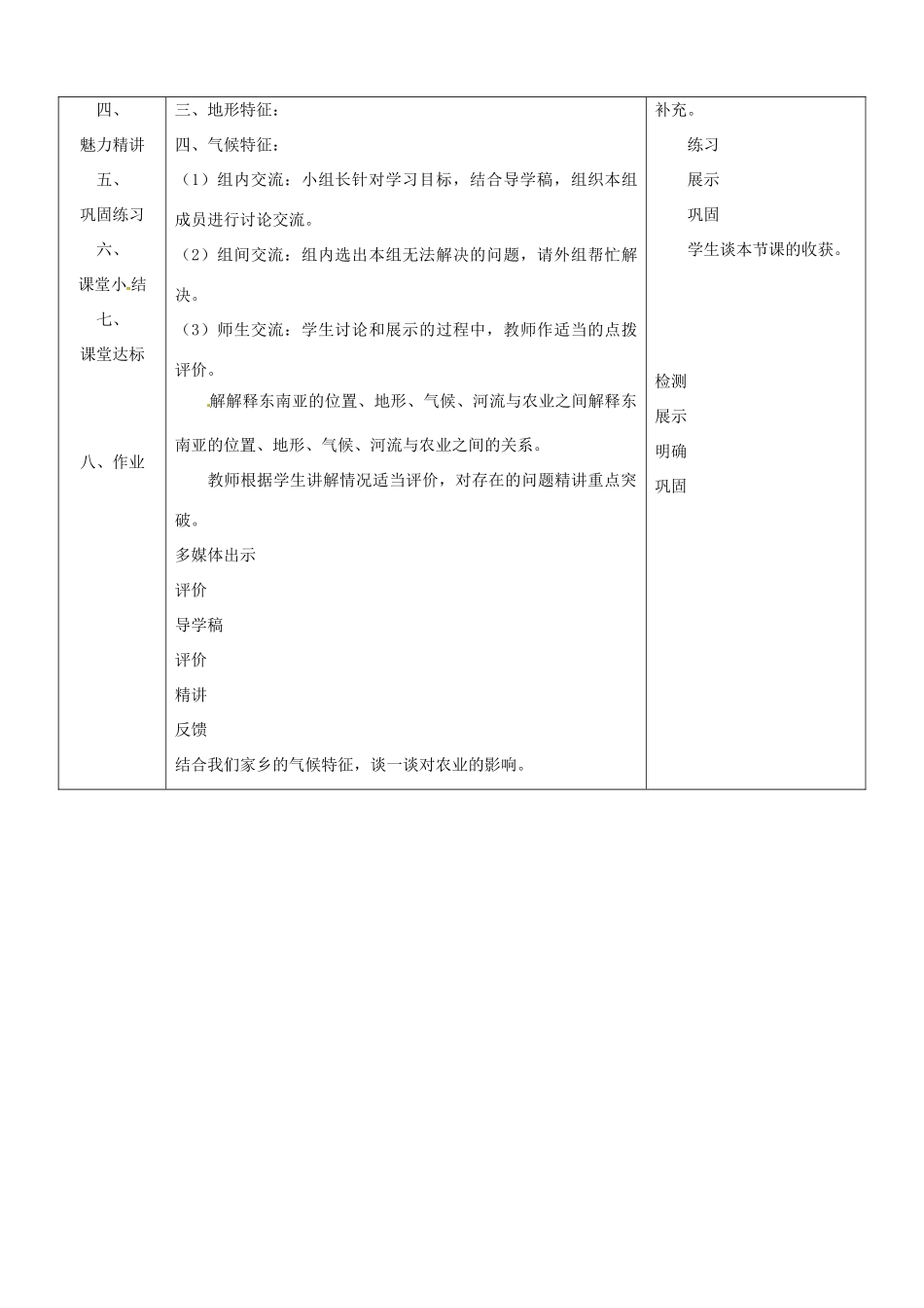 春期七年级地理下册 7.2 东南亚说课稿 新人教版-新人教版初中七年级下册地理教案_第3页