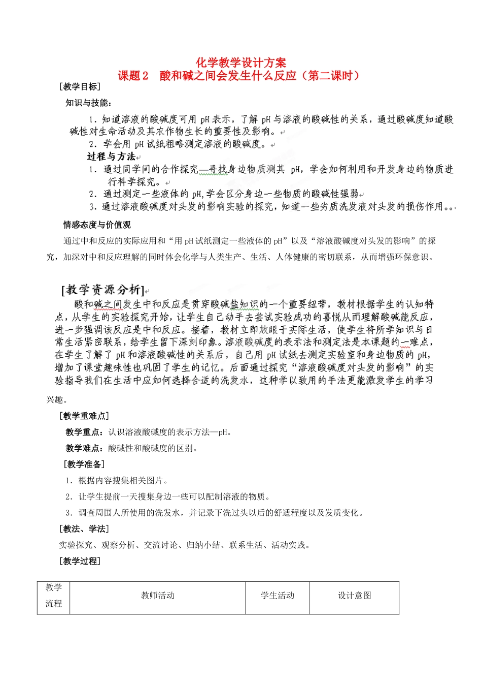 福建省厦门市莲美中学九年级化学《酸和碱之间会发生什么反应》教案 人教新课标版_第1页