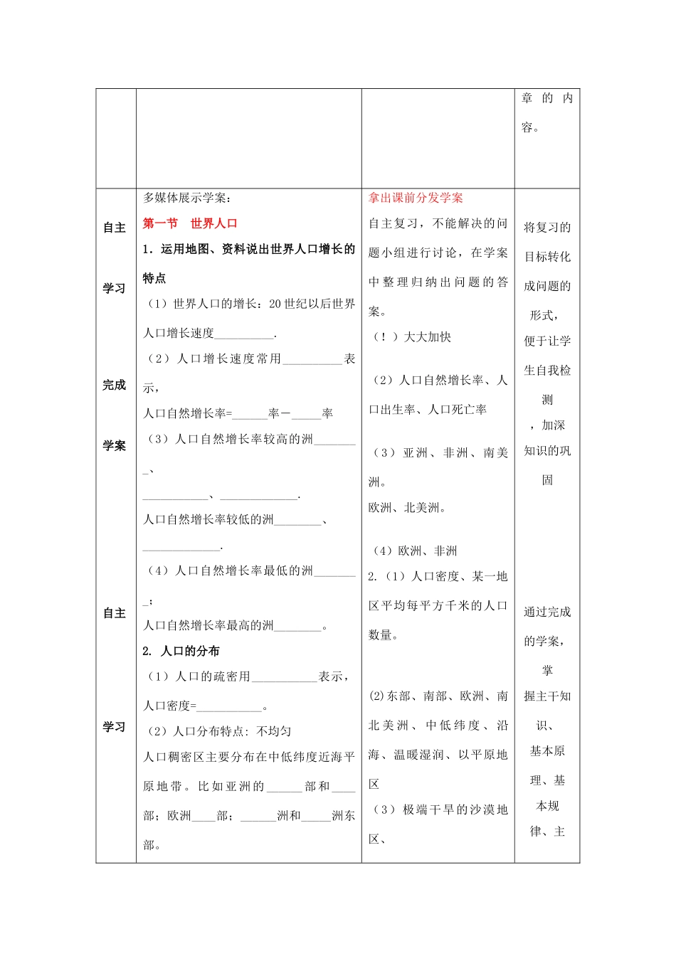 （水滴系列）七年级地理上册 第五章 世界的居民复习教案 （新版）商务星球版-（新版）商务星球版初中七年级上册地理教案_第3页