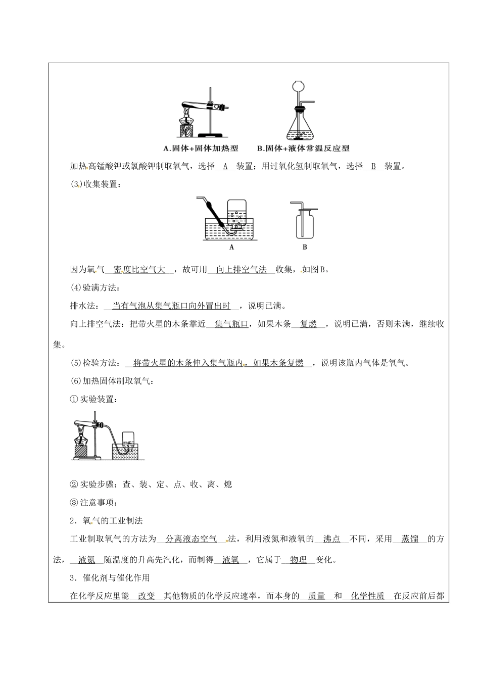 黑龙江省鸡西市恒山区中考化学 第1讲 空气、氧气复习教案-人教版初中九年级全册化学教案_第2页