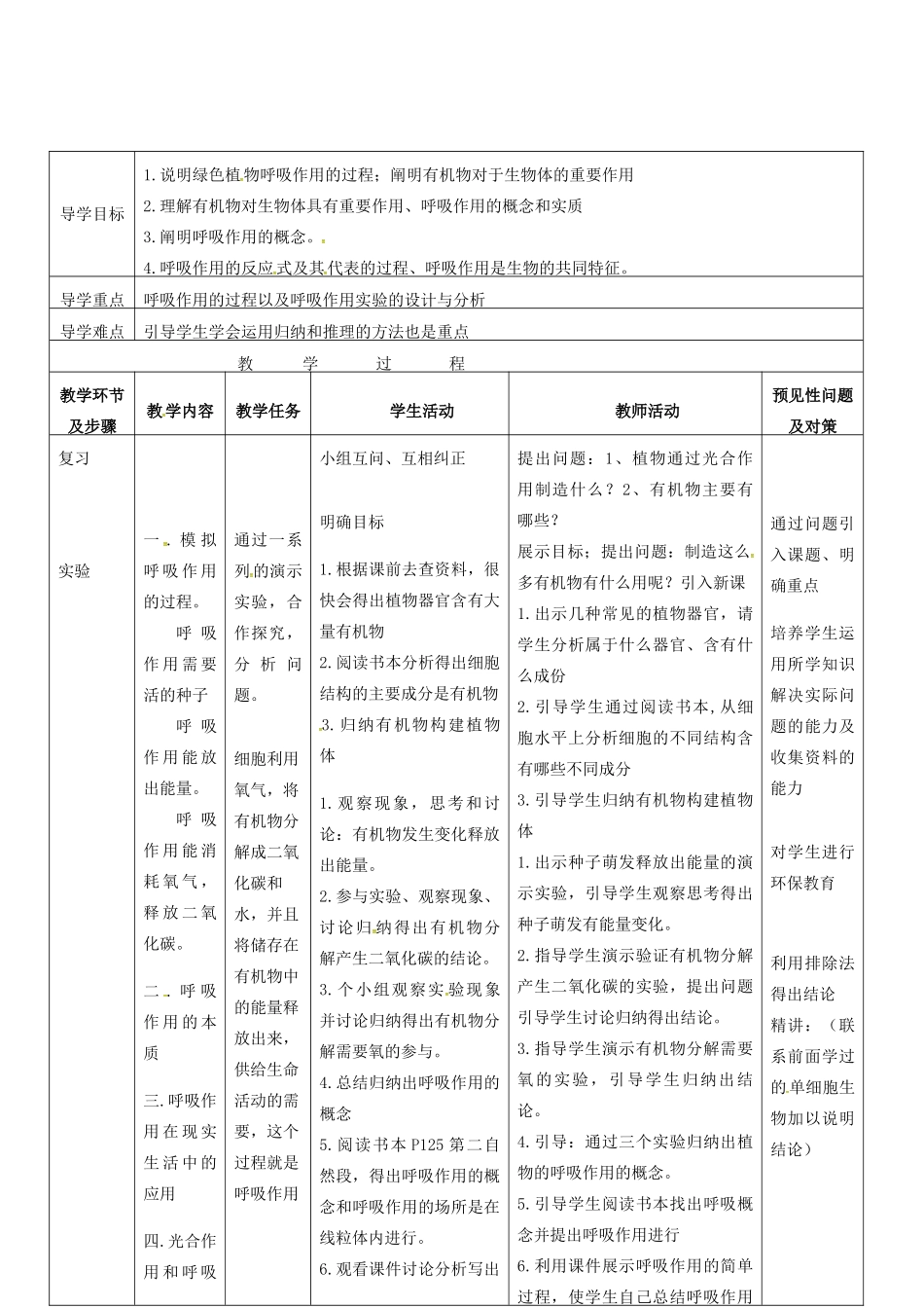 吉林省通化市七年级生物上册 第3单元 第5章 第2节 植物的呼吸作用导学案1 （新版）新人教版-（新版）新人教版初中七年级上册生物学案_第2页
