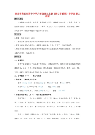 湖北省黄石市第十中学八年级语文上册《湖心亭看雪》导学案 新人教版