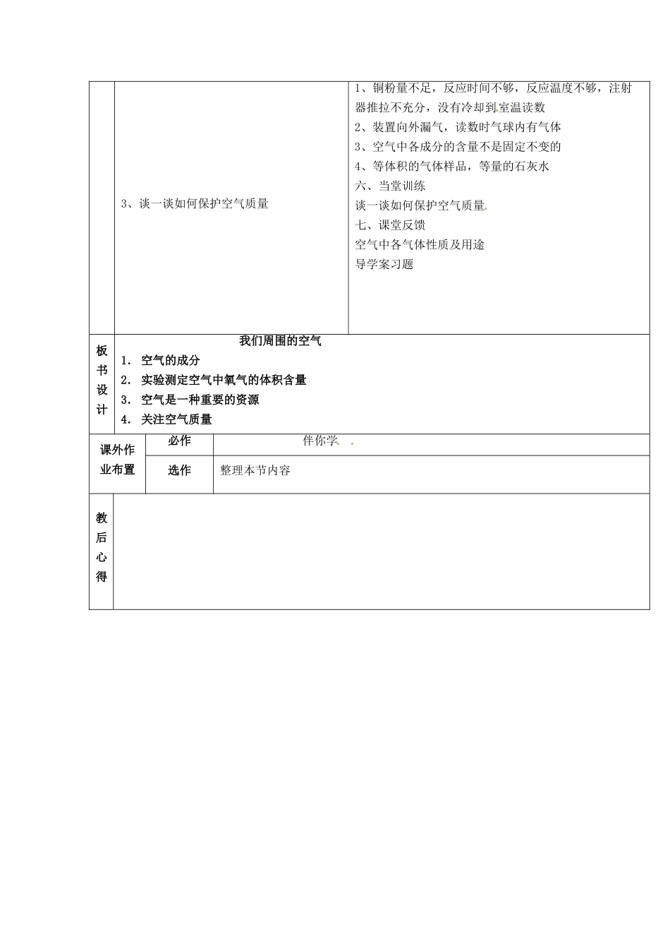 八年级化学全册 4 我们周围的空气复习教案3 （新版）鲁教版五四制-鲁教版五四制初中八年级全册化学教案_第2页