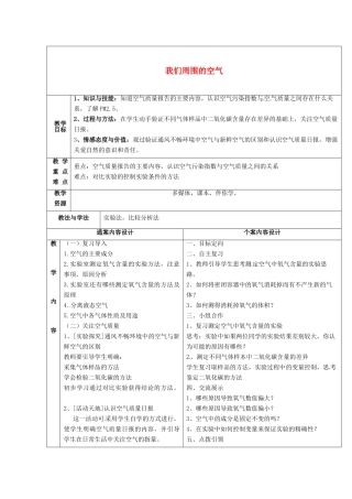 八年级化学全册 4 我们周围的空气复习教案3 （新版）鲁教版五四制-鲁教版五四制初中八年级全册化学教案