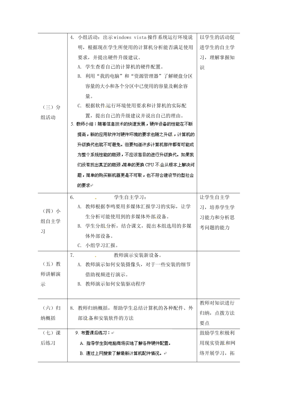 河北省秦皇岛市抚宁县驻操营学区初级中学初中信息技术《熟悉计算机硬件》教案_第2页