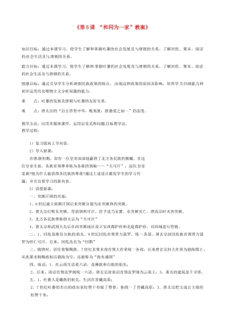 江苏省东台市唐洋镇中学七年级历史下册《第5课 “和同为一家”》教案 新人教版