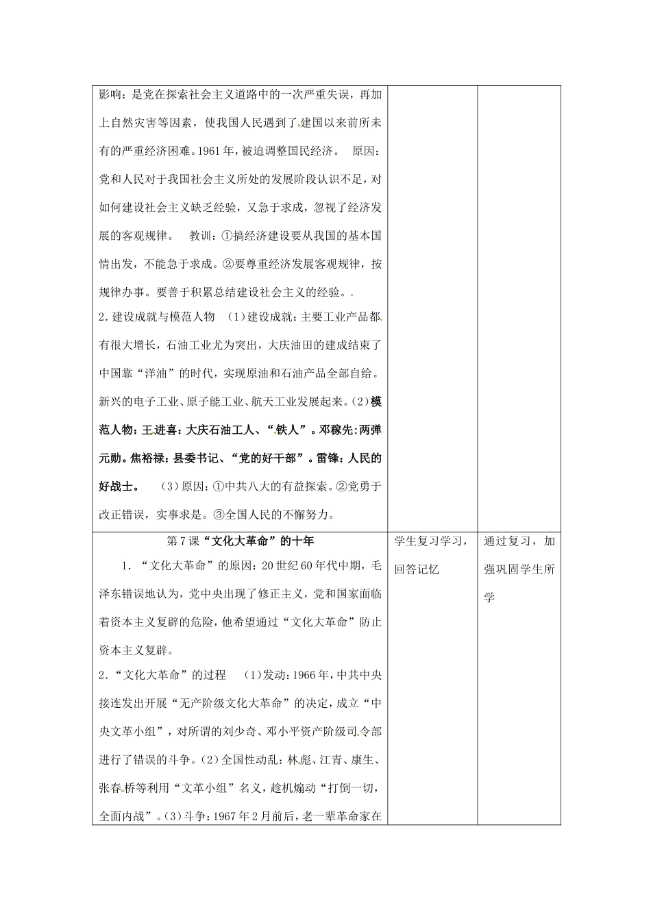 江苏省昆山市锦溪中学八年级历史下册 期中复习教案3 新人教版_第2页