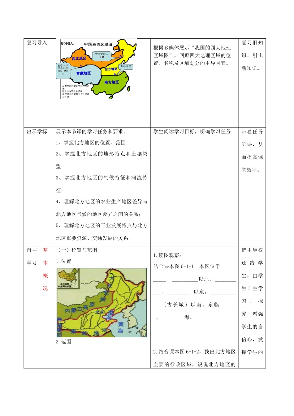 八年级地理下册 6.1 北方地区 区域特征教学案 商务星球版-商务星球版初中八年级下册地理教学案_第2页