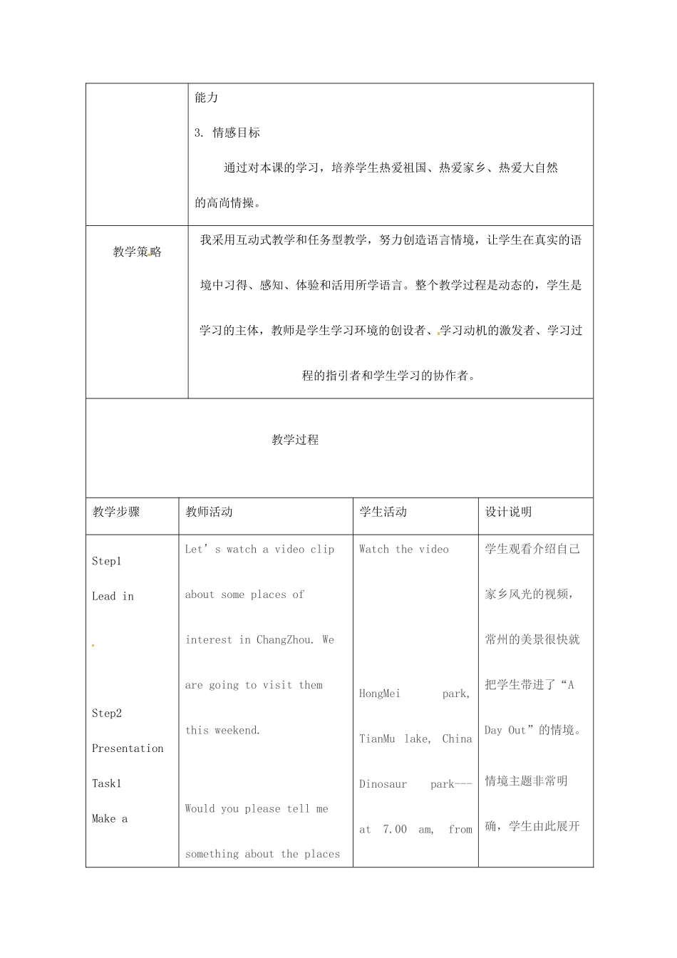 江苏省常州市西夏墅中学八年级英语上册《Unit 3 A Day Out Main Task》学案 牛津版_第2页