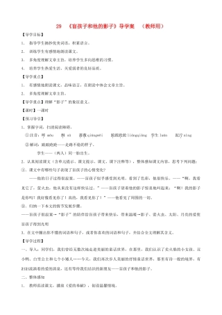 河南省范县白衣阁乡七年级语文上册 第29课《盲孩子和他的影子》导学案（教师用） 新人教版