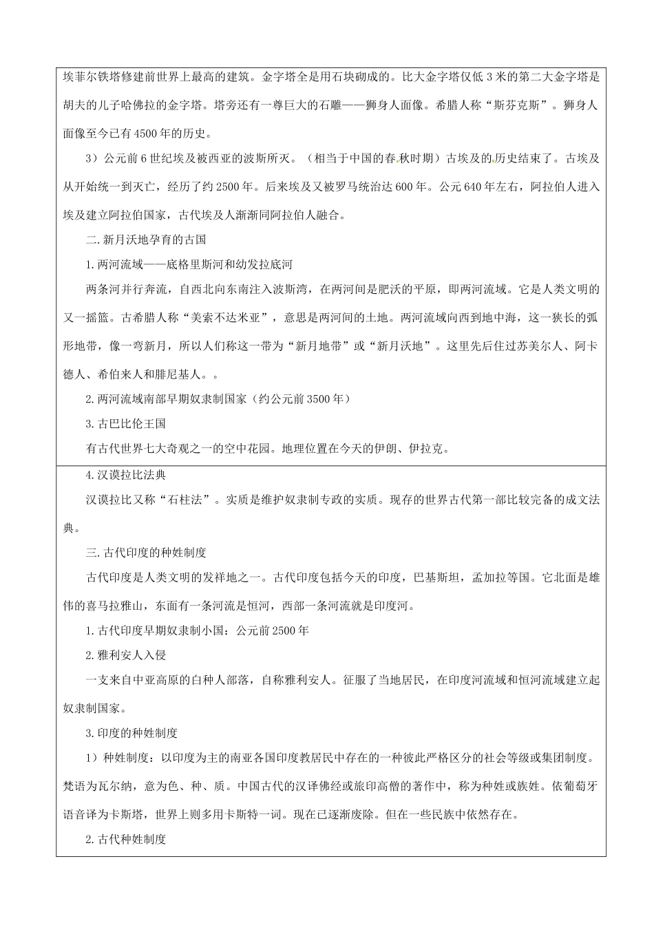 江苏省东台市唐洋镇中学九年级历史上册《第2课 大河流域—人类文明的摇篮》教案 新人教版_第2页