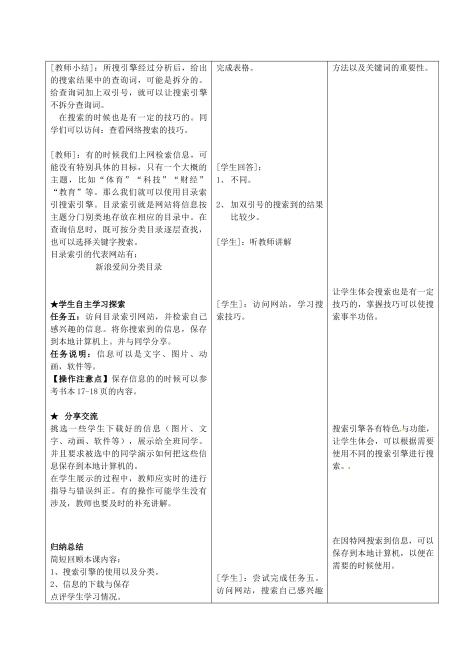 江苏省昆山市兵希中学七年级信息技术《从因特网获取信》教案 人教新课标版_第3页