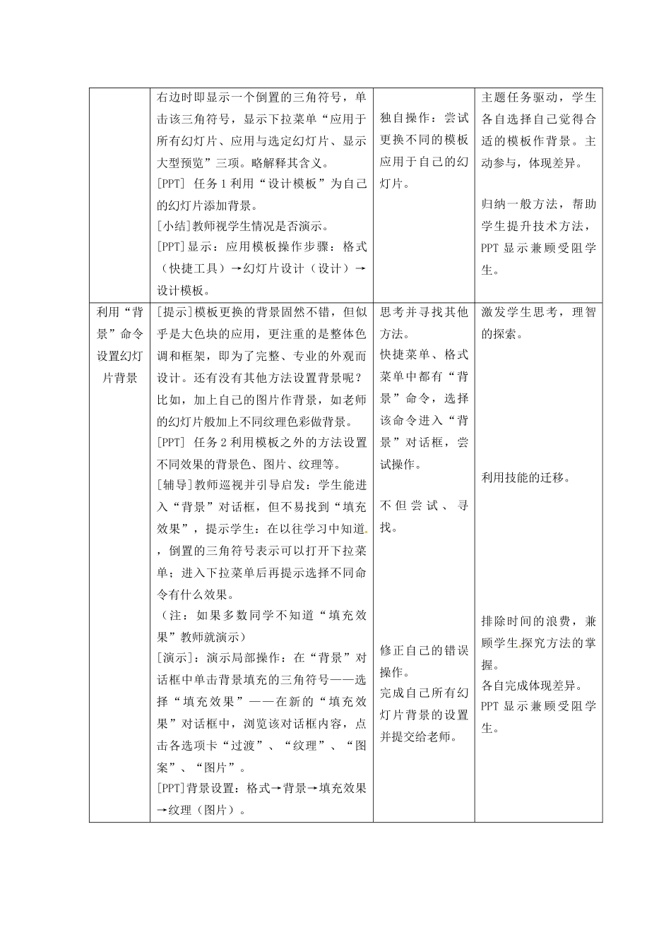 河北省秦皇岛市抚宁县驻操营学区初中信息技术 修饰演示文稿教学设计 新人教版_第3页