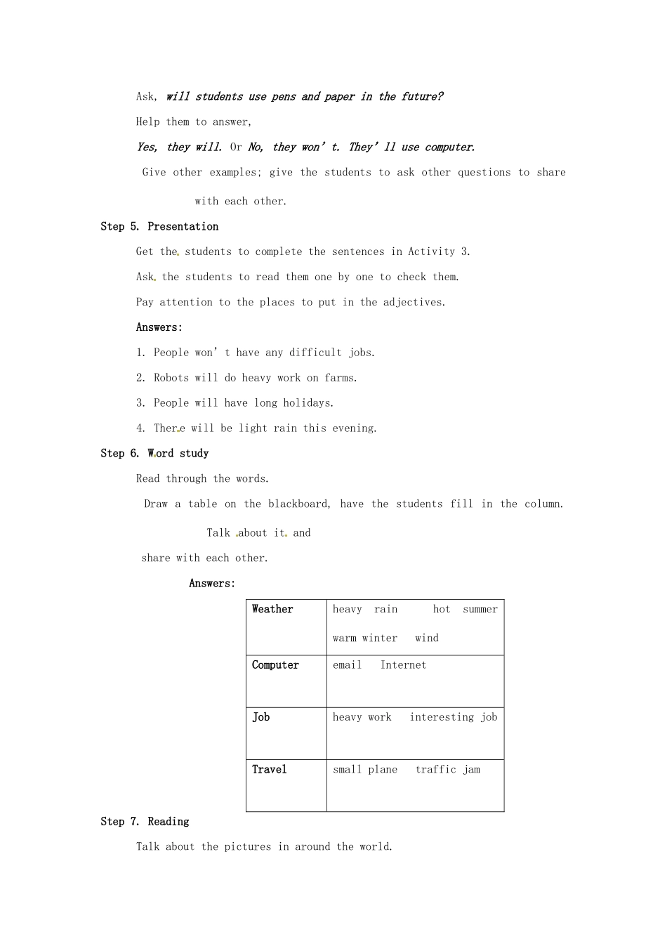 春七年级英语下册 Module 4 Unit 3 Language in use导学案 （新版）外研版-（新版）外研版初中七年级下册英语学案_第2页