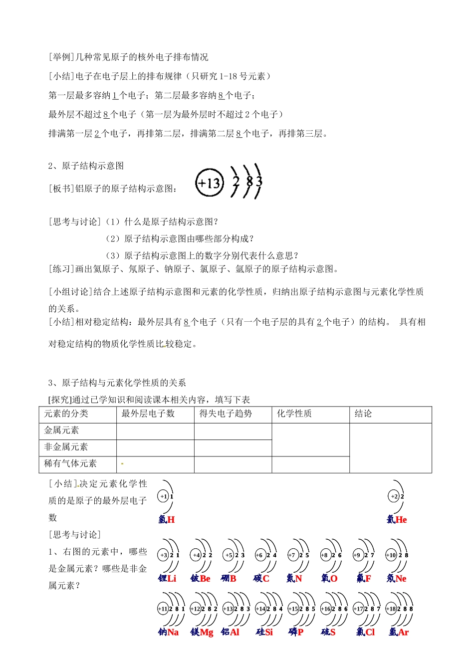 广东省汕头市龙湖实验中学九年级化学上册 第四单元 物质构成的奥秘 课题3 离子教案（1） 新人教版_第2页