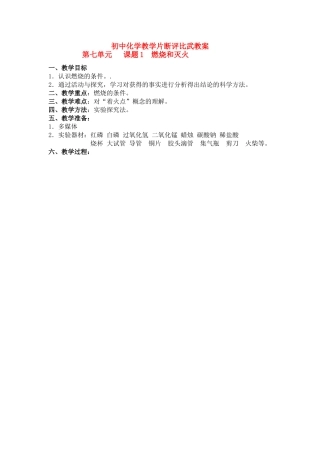 初中化学教学片断评比武教案人教版