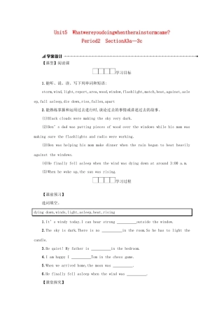 八年级英语下册 Unit 5 What were you doing when the rainstorm came（Period2 SectionA3a—3c）学案设计 （新版）人教新目标版-（新版）人教新目标版初中八年级下册英语学案